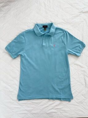 Polo by Ralph Lauren Light Blue Short-Sleeve Polo with Pink Pony